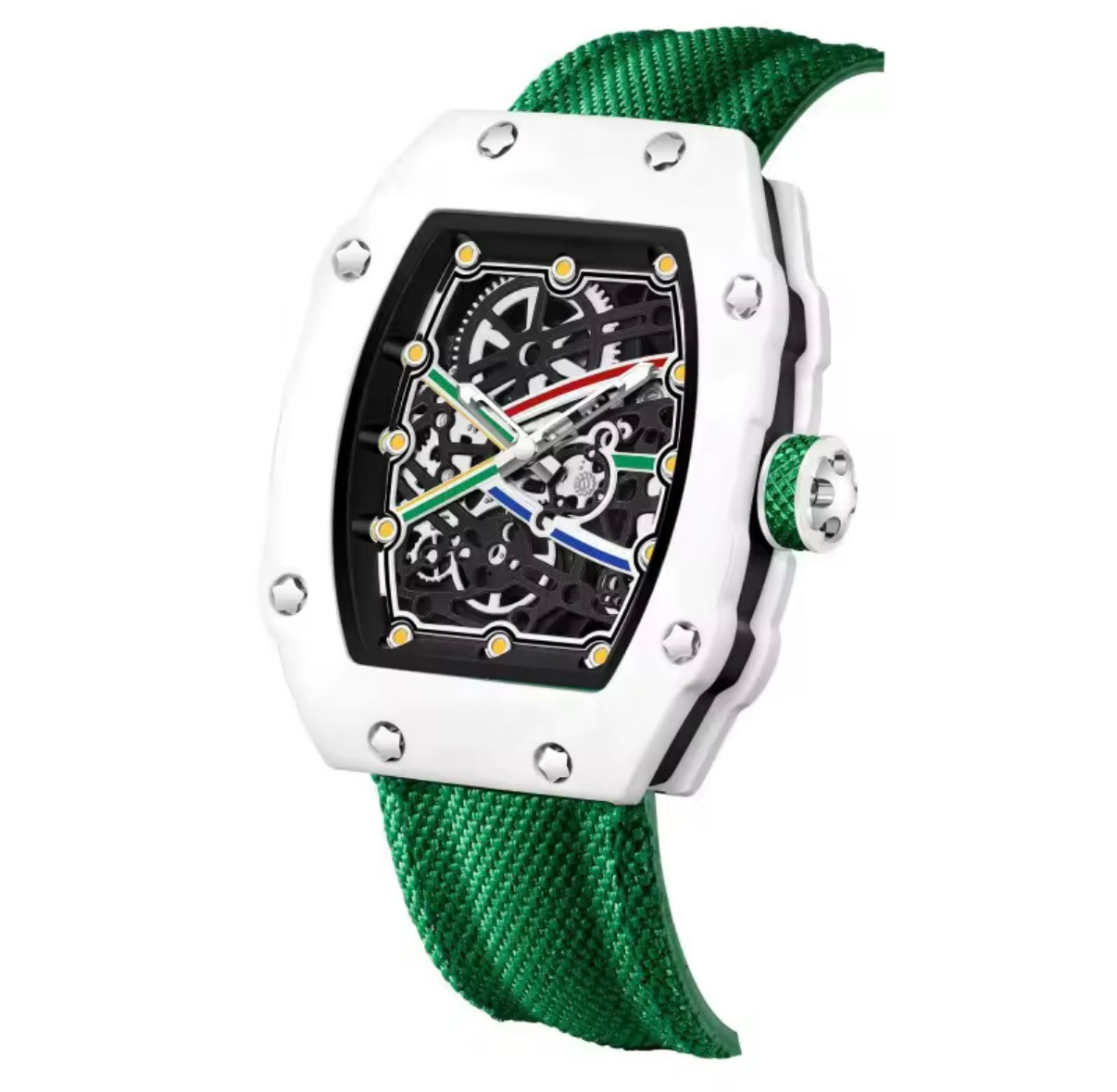 Ultra-Thin Barrel-Shaped Quartz Movement Unisex Watch Tonneau Design With Nylon Strap Wristwatch