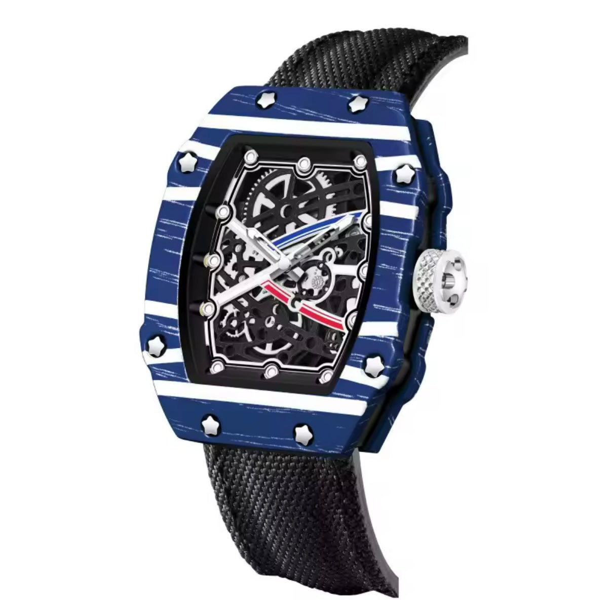 Ultra-Thin Barrel-Shaped Quartz Movement Unisex Watch Tonneau Design With Nylon Strap Wristwatch