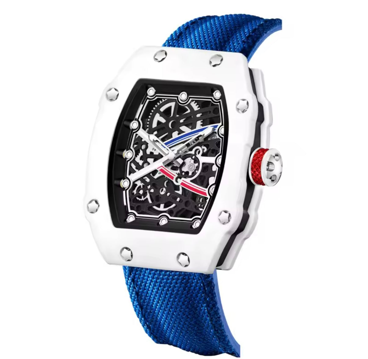 Ultra-Thin Barrel-Shaped Quartz Movement Unisex Watch Tonneau Design With Nylon Strap Wristwatch