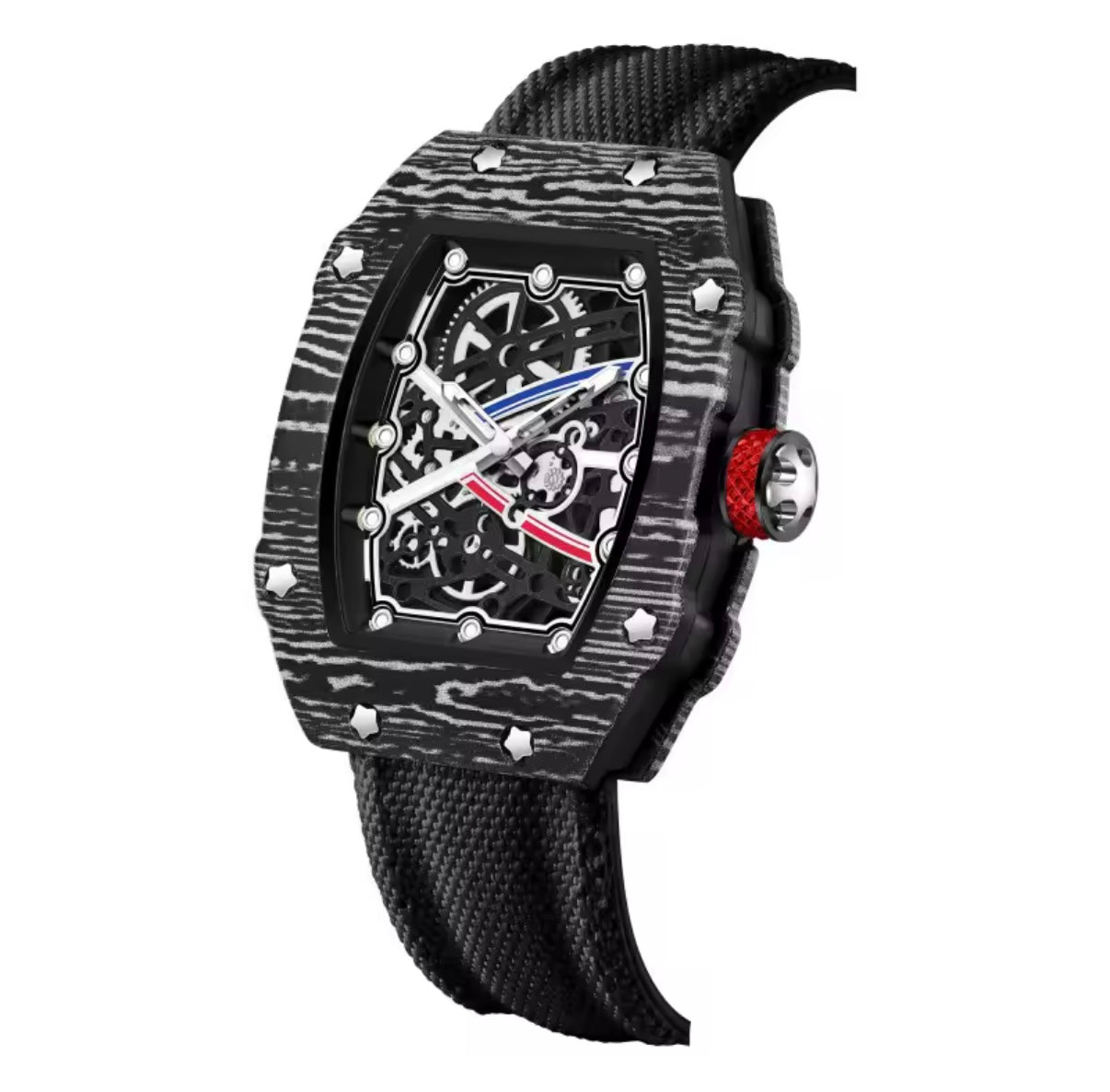 Ultra-Thin Barrel-Shaped Quartz Movement Unisex Watch Tonneau Design With Nylon Strap Wristwatch
