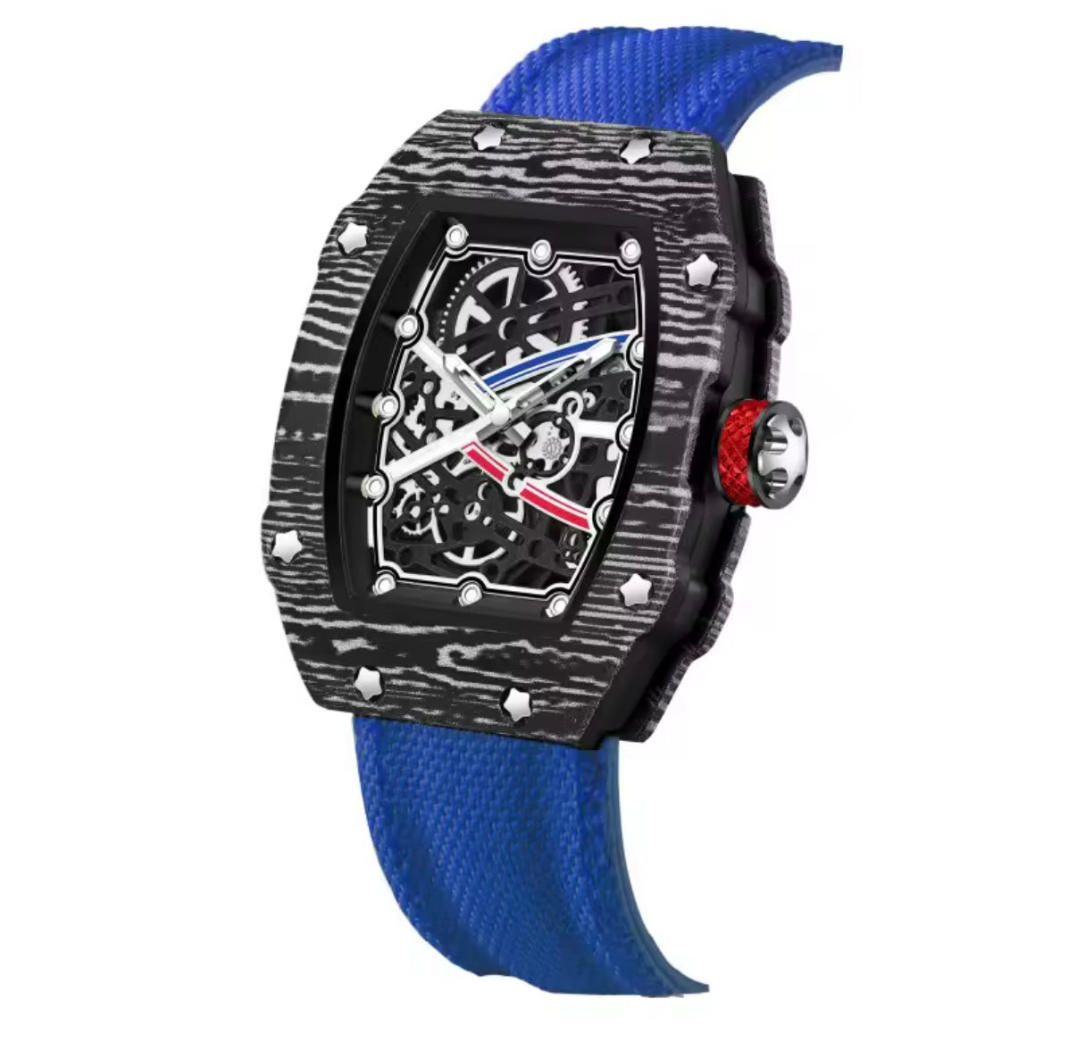Ultra-Thin Barrel-Shaped Quartz Movement Unisex Watch Tonneau Design With Nylon Strap Wristwatch