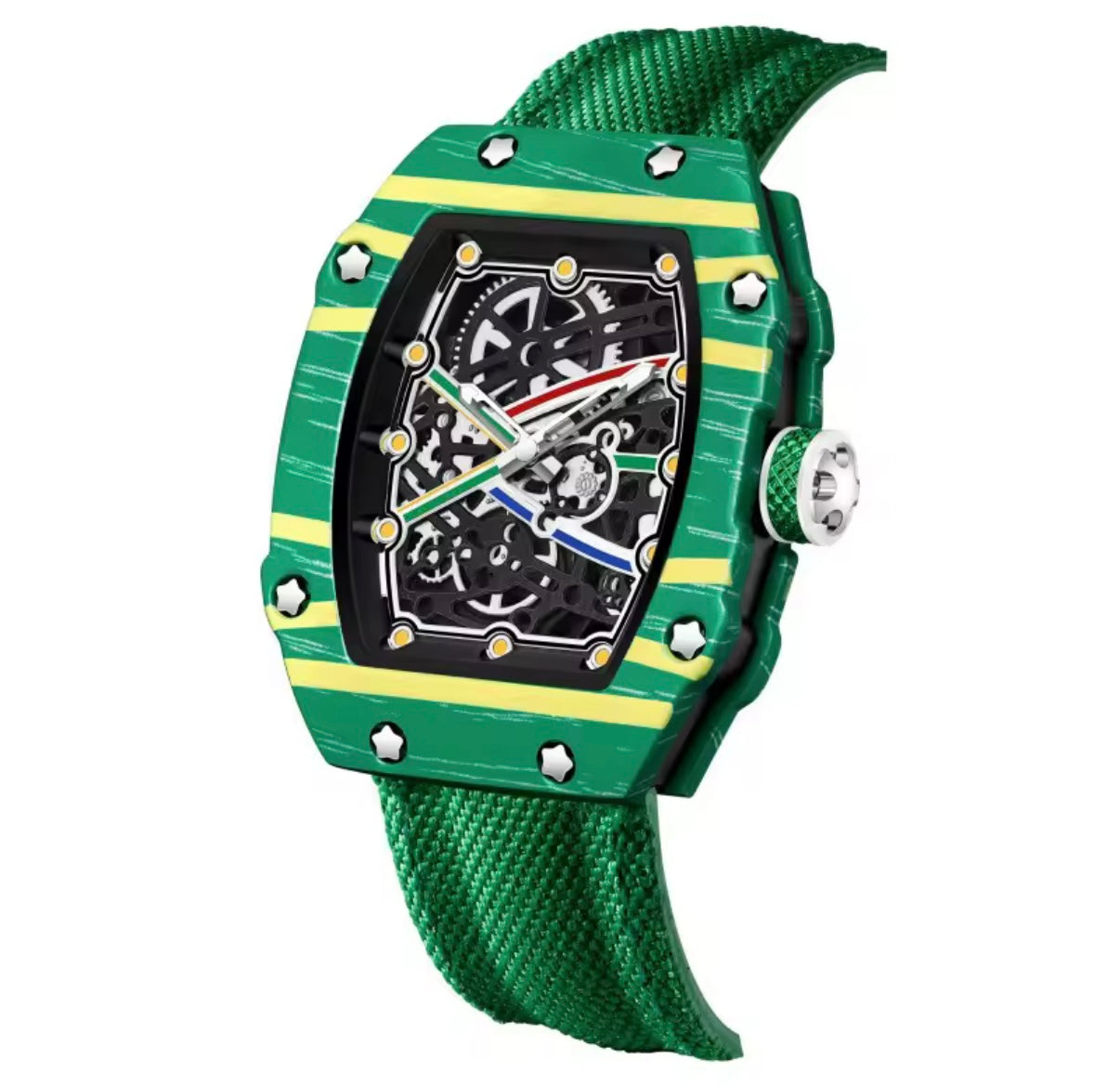 Ultra-Thin Barrel-Shaped Quartz Movement Unisex Watch Tonneau Design With Nylon Strap Wristwatch