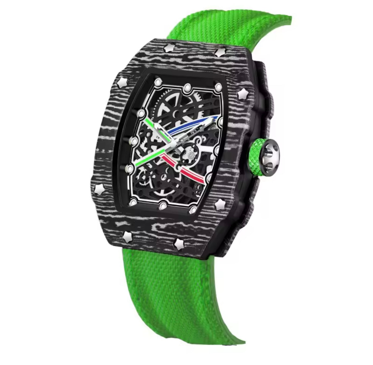 Ultra-Thin Barrel-Shaped Quartz Movement Unisex Watch Tonneau Design With Nylon Strap Wristwatch