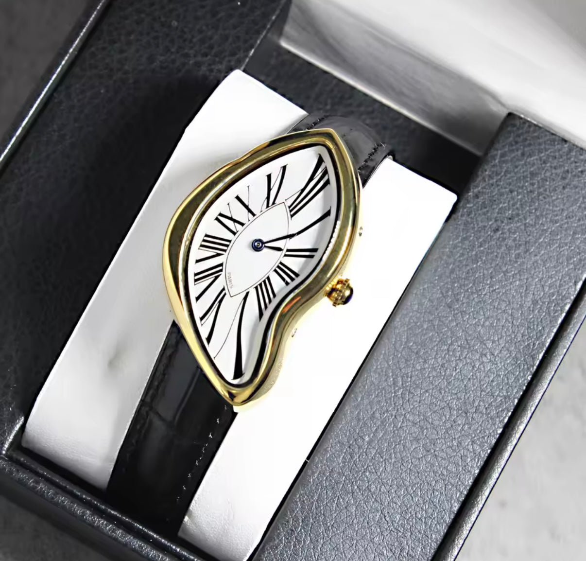 Medieval Alien Watches Melt And Twist Y2K Alien Unisex Leather Strap