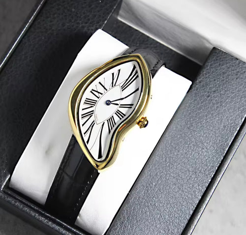 Medieval Alien Watches Melt And Twist Y2K Alien Unisex Leather Strap