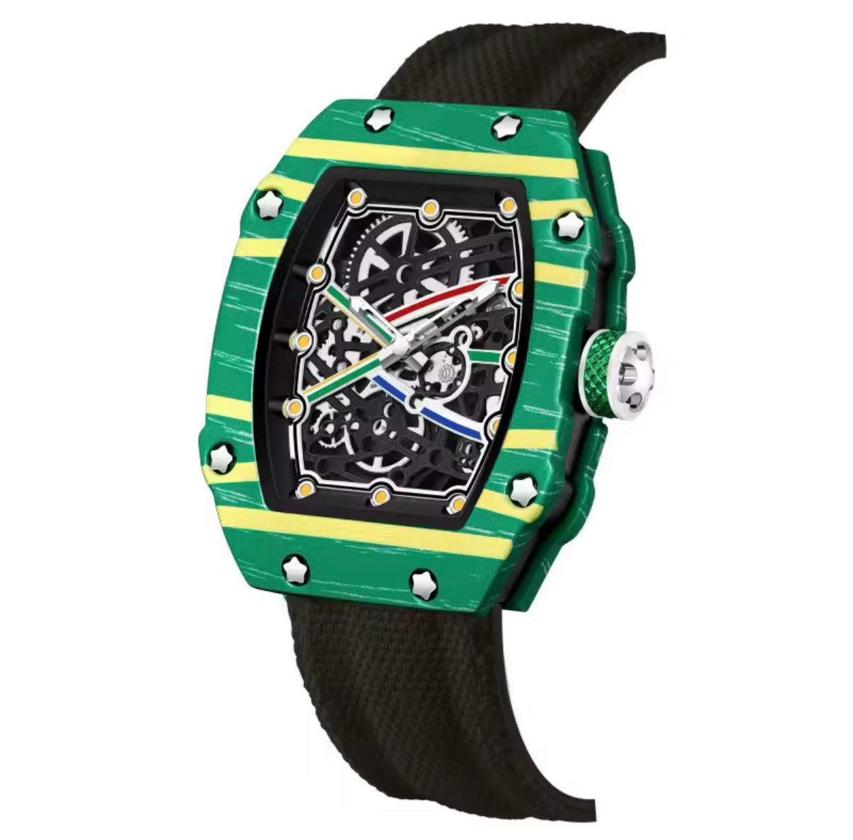 Ultra-Thin Barrel-Shaped Quartz Movement Unisex Watch Tonneau Design With Nylon Strap Wristwatch