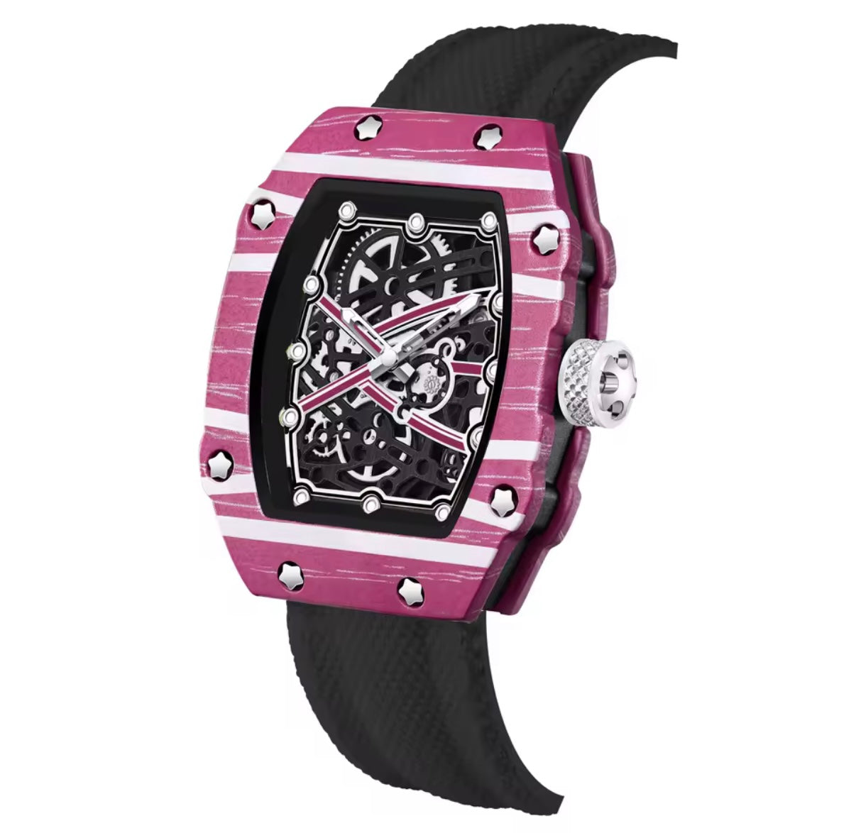 Ultra-Thin Barrel-Shaped Quartz Movement Unisex Watch Tonneau Design With Nylon Strap Wristwatch