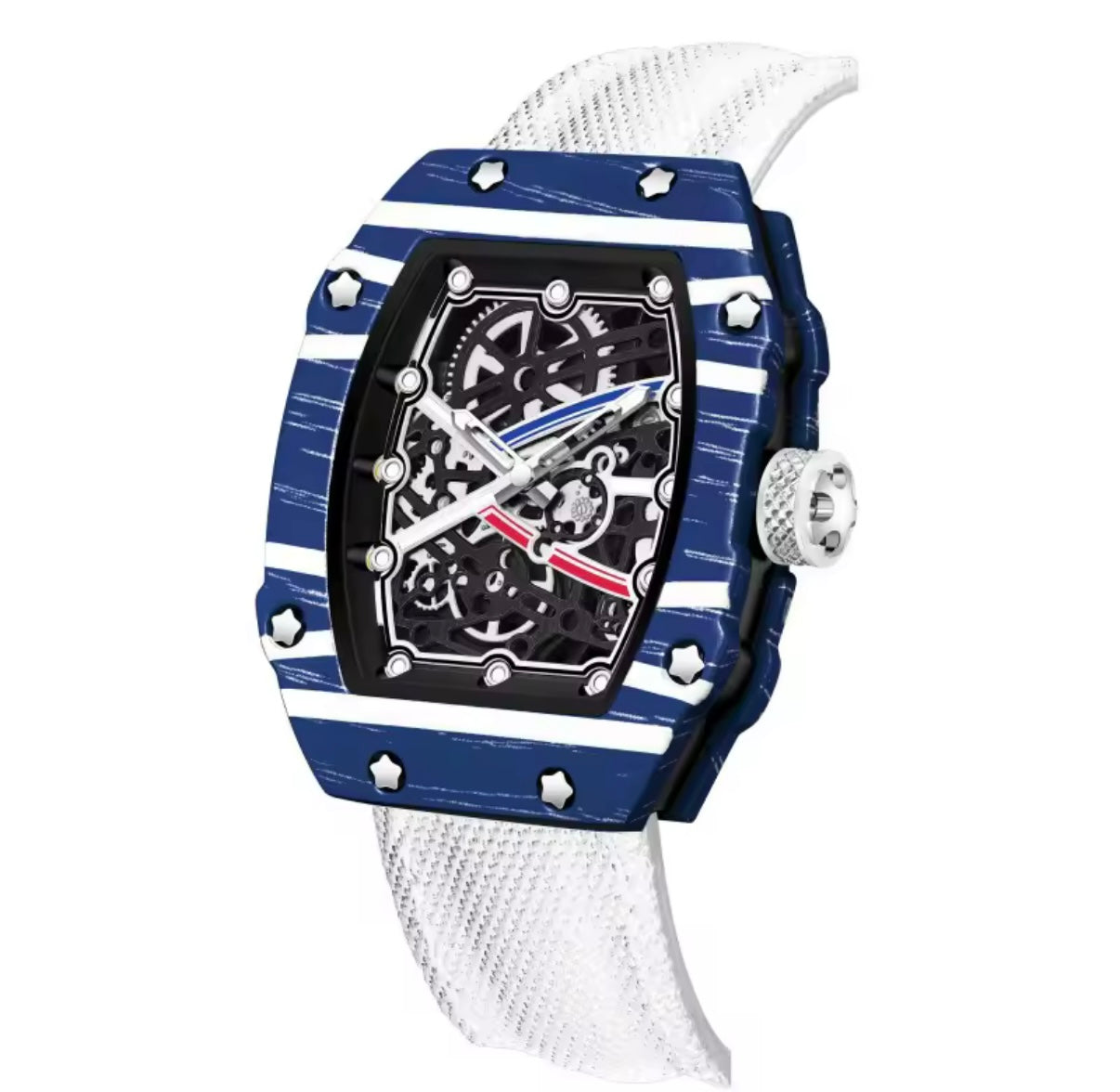 Ultra-Thin Barrel-Shaped Quartz Movement Unisex Watch Tonneau Design With Nylon Strap Wristwatch