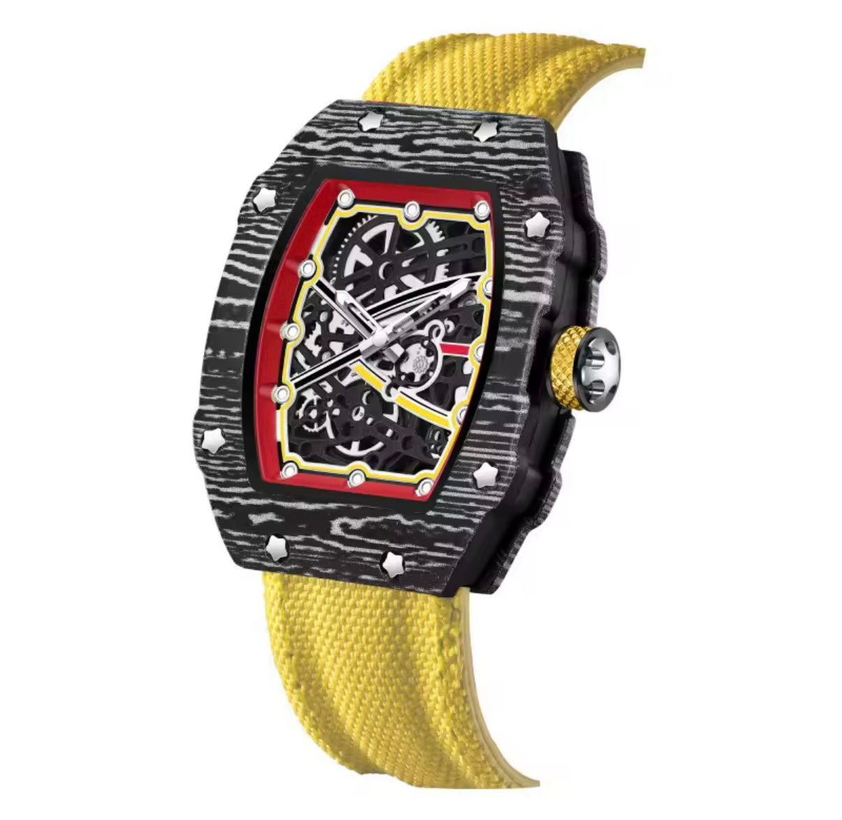 Ultra-Thin Barrel-Shaped Quartz Movement Unisex Watch Tonneau Design With Nylon Strap Wristwatch