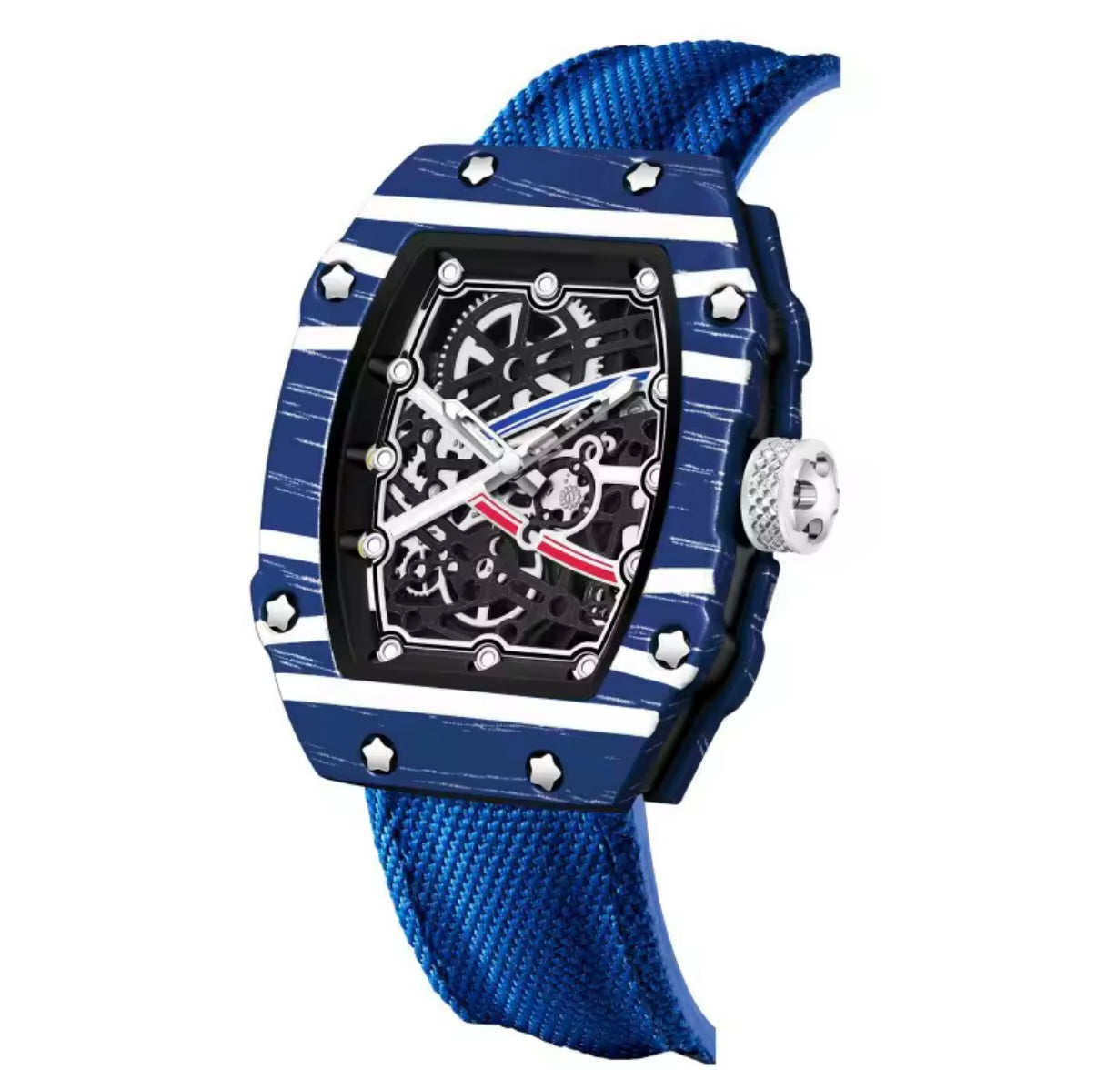 Ultra-Thin Barrel-Shaped Quartz Movement Unisex Watch Tonneau Design With Nylon Strap Wristwatch