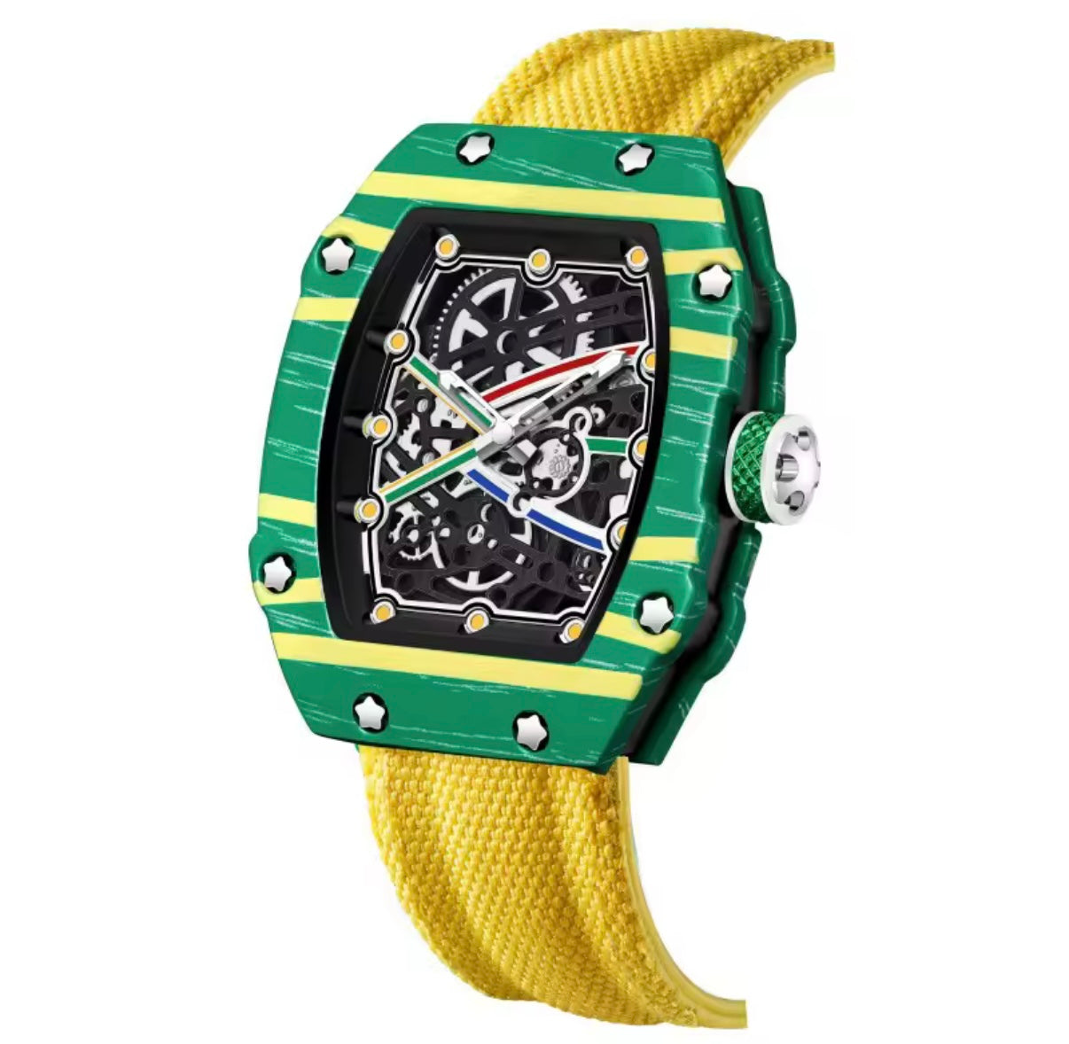 Ultra-Thin Barrel-Shaped Quartz Movement Unisex Watch Tonneau Design With Nylon Strap Wristwatch