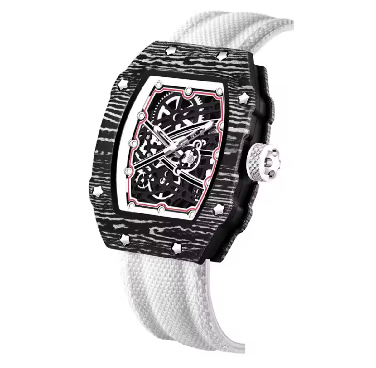 Ultra-Thin Barrel-Shaped Quartz Movement Unisex Watch Tonneau Design With Nylon Strap Wristwatch
